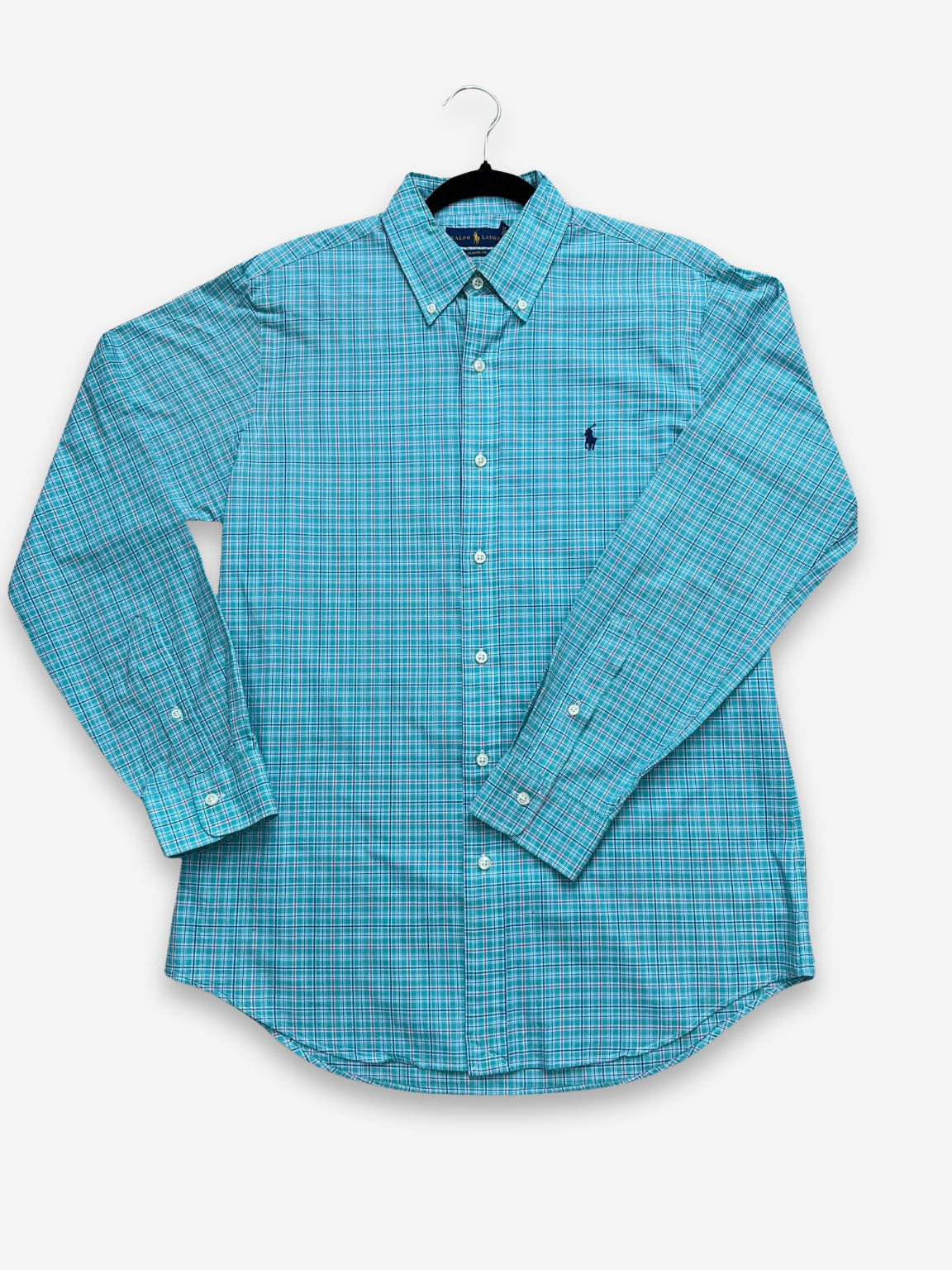 Ralph Lauren Button-Down Plaid Shirt (Classic Fit) - Teal