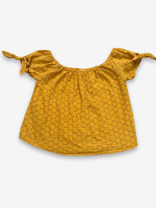 Marigold Eyelet Off-Shoulder Top (size M)